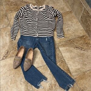 Striped Black and Cream Cardigan.